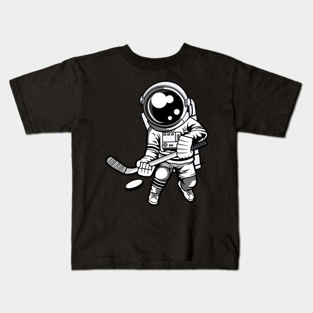 Hockey Player Astronaut Kids T-Shirt by ArtisticParadigms